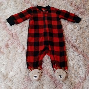 Carter's baby plaid Christmas reighdeer footie.